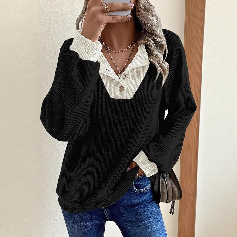European and American casual loose off-the-shoulder long-sleeved top for women 2025 winter new style multicolored ribbed pullover knitted sweater for women Specification drawing