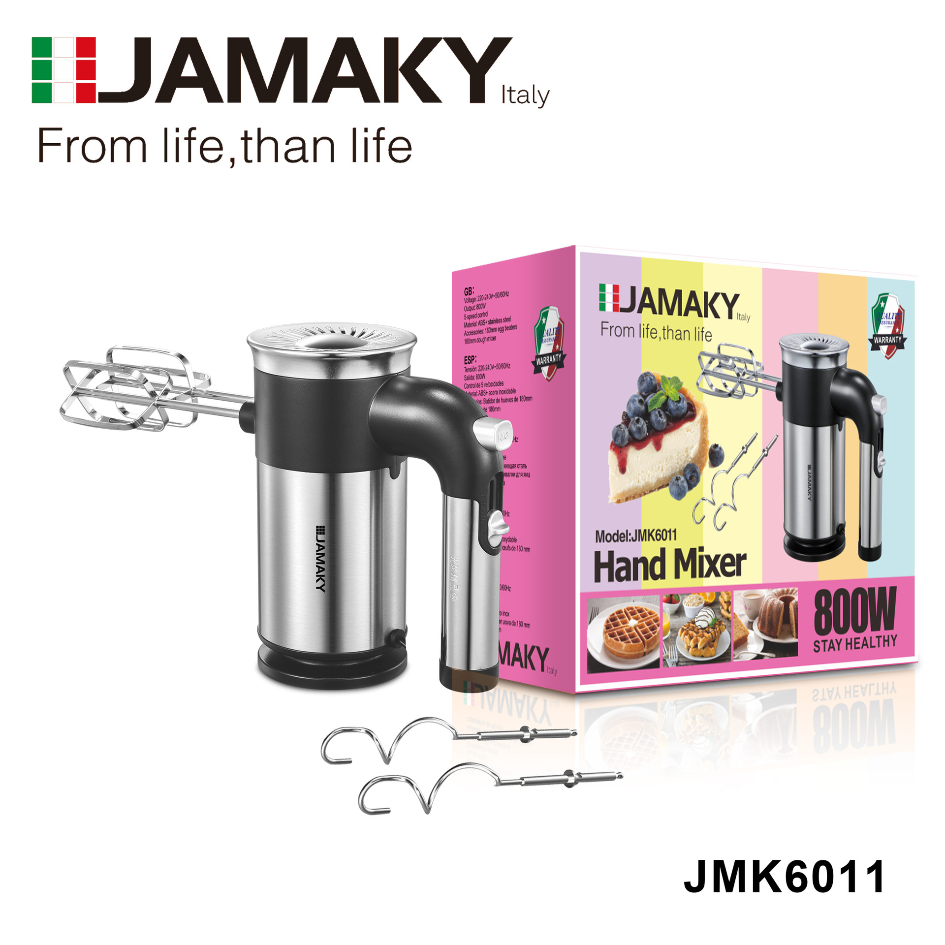 JAMAKY 家用电动打蛋器快速5档低噪强劲动力 手持厨房电动打蛋器JMK6011