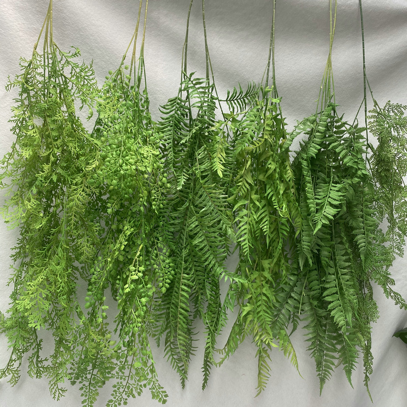 Simulated soft rubber wall hanging, hotel restaurant ceiling rattan hanging decoration, soft furnishings, interior decoration, wedding wall hanging, phoenix fern details Picture
