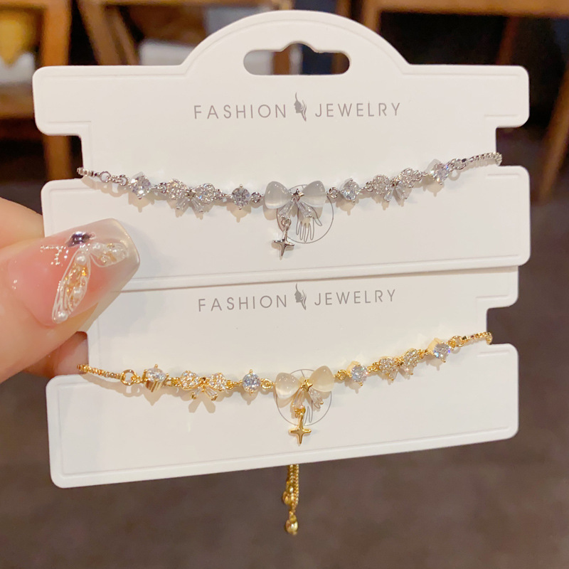 Summer new design full diamond bow bracelet, elegant and versatile, super dazzling accessory source manufacturer