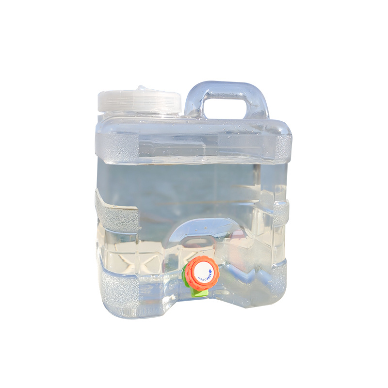 Food-grade PC transparent vertical square water storage bucket, vehicle-mounted self-driving water storage bucket, portable household large-capacity pure water bucket Item Picture