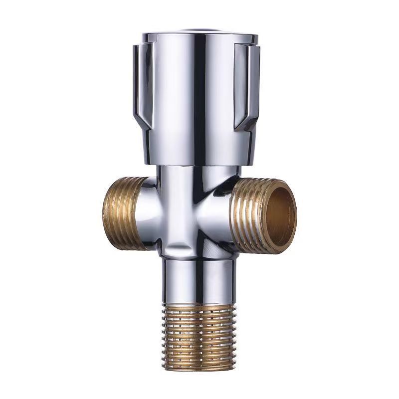 All-copper body Angle valve with dual cold and hot water outlets, 4 minutes 304 stainless steel three-way, one inlet and two outlets, one minute and two toilet Angle valve Item Picture