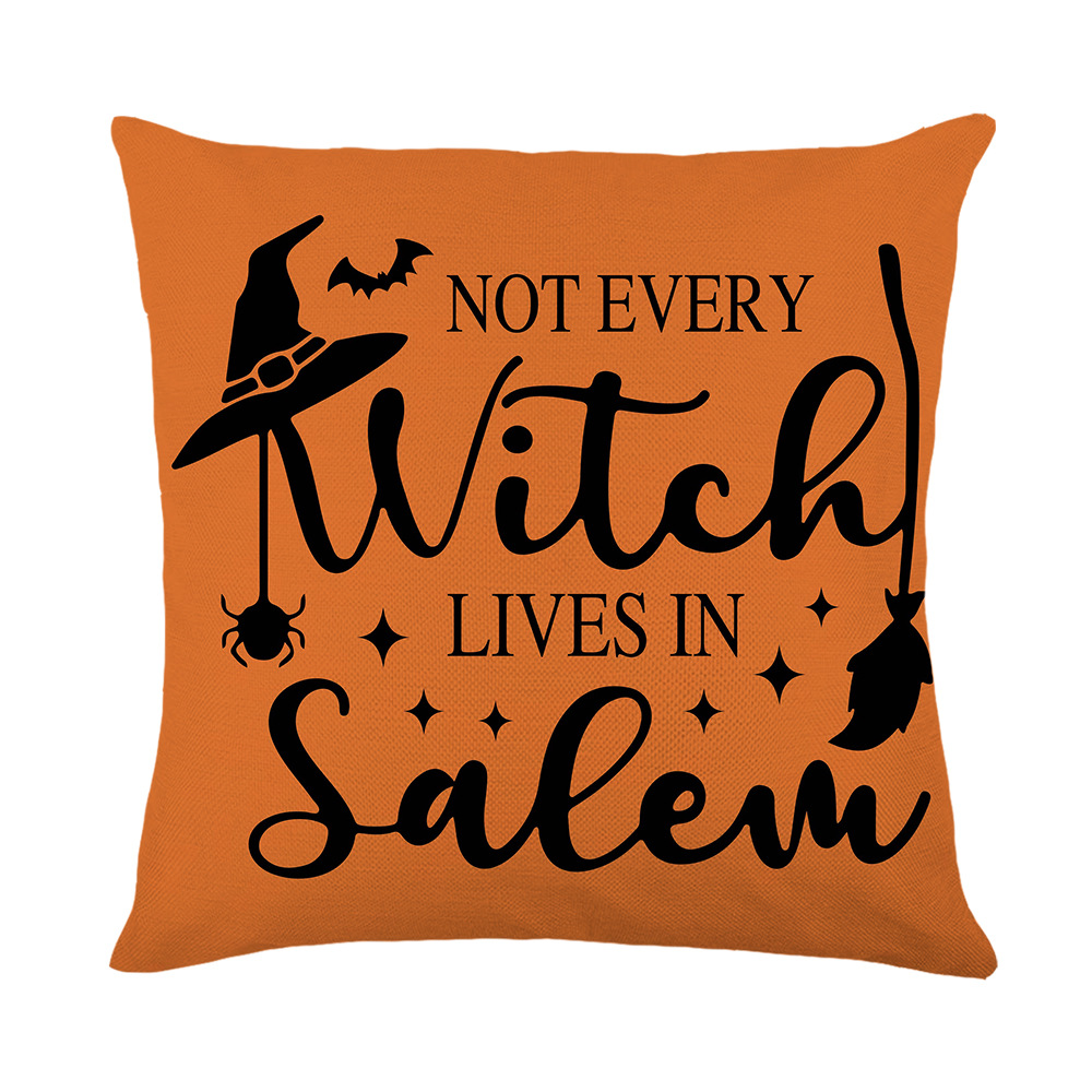 Halloween letter-printed pillowcase, polyester cross-border home decoration sofa cushion cover, living room and bedroom pillow cover Specification image