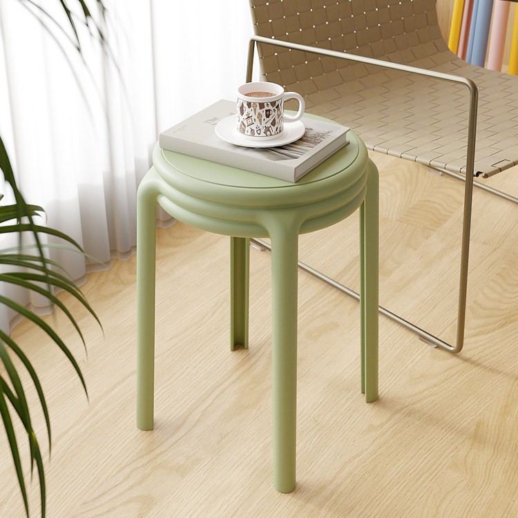 北欧塑料加厚家用可叠放凳子大人板凳圆凳商用椅子备用餐桌凳高凳