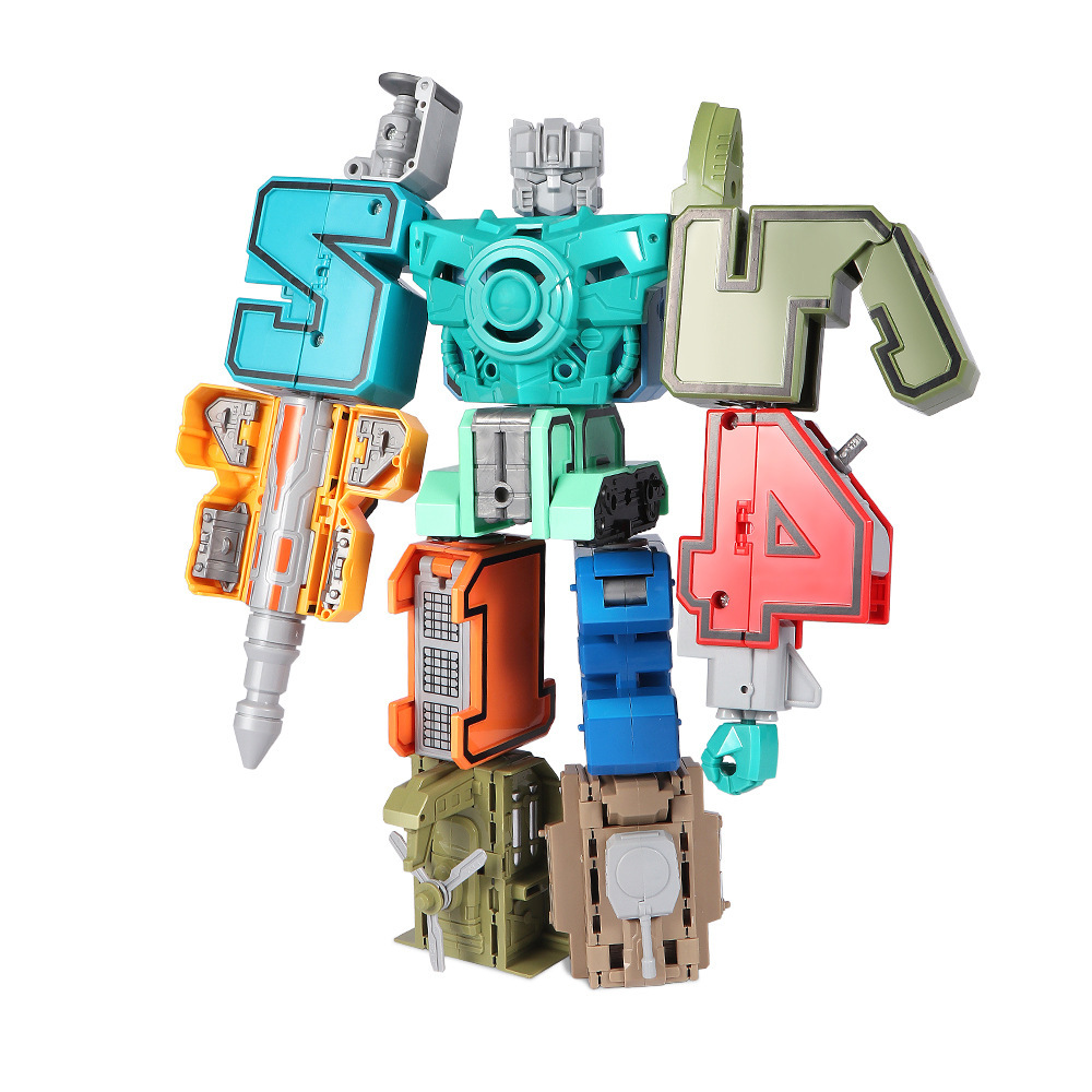Children's digital transformation toys, combined robot mecha, Diamond car set, educational birthday gifts for boys and girls Item Picture