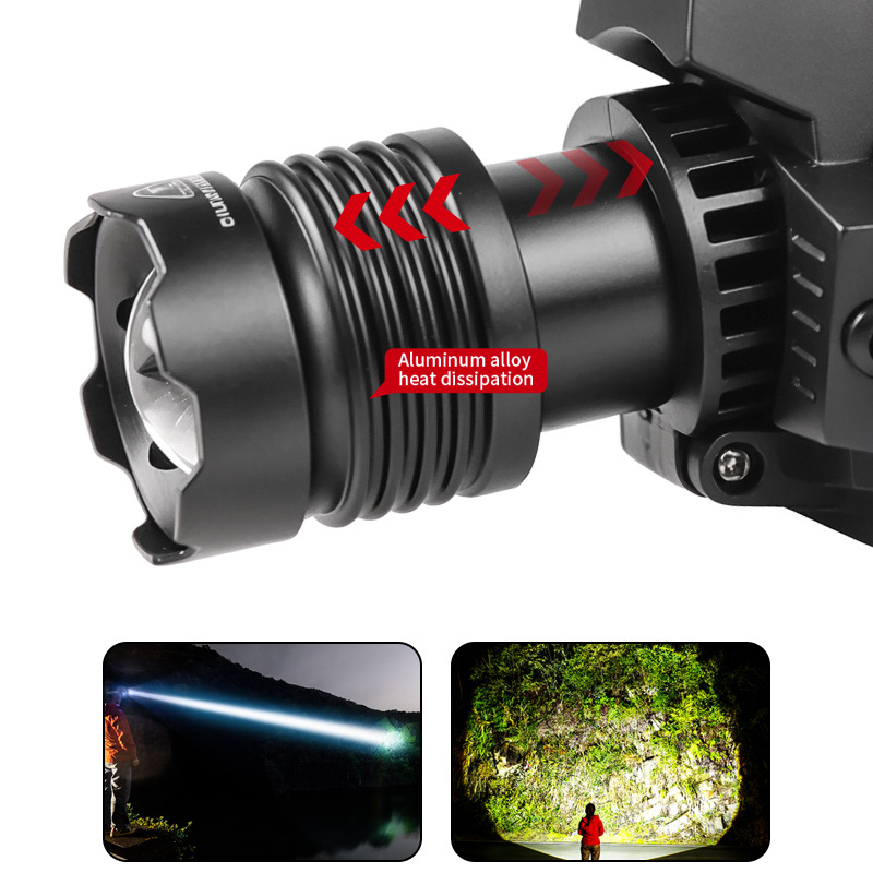 New cross-border white laser dual-source and triple-source ultraviolet lamp digital display with output long-range strong light zoom headlamp Specification image