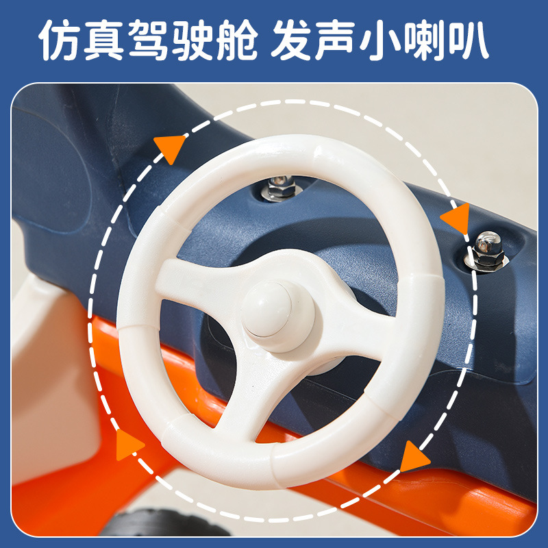 Plastic sliding toy car, play castle, fire princess car, baby walking scooter, four-wheel assist small house Specification image