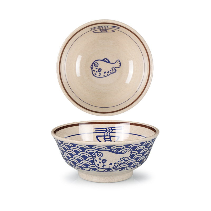 Melamine tableware set, imitation porcelain ramen bowl, special bowl for beef noodles and spicy hot pot in noodle restaurants, plastic rice noodle soup bowl Item Picture