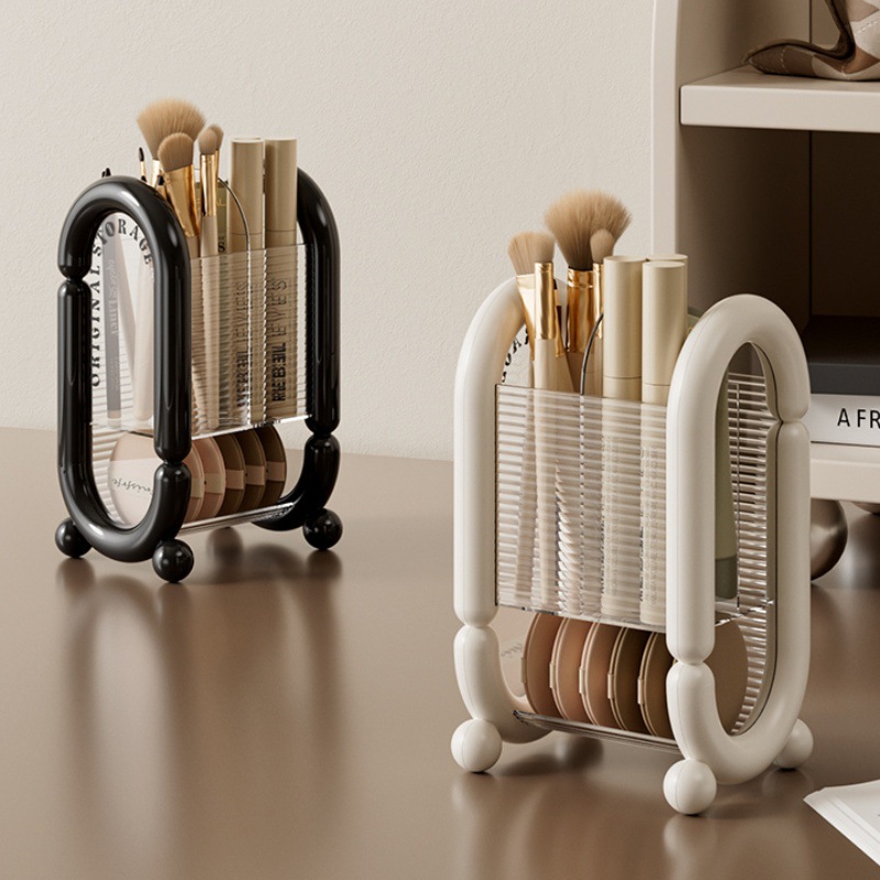 Self-designed light luxury minimalist makeup brush storage cylinder, cross-border dressing table desktop eyebrow pencil brush storage rack
