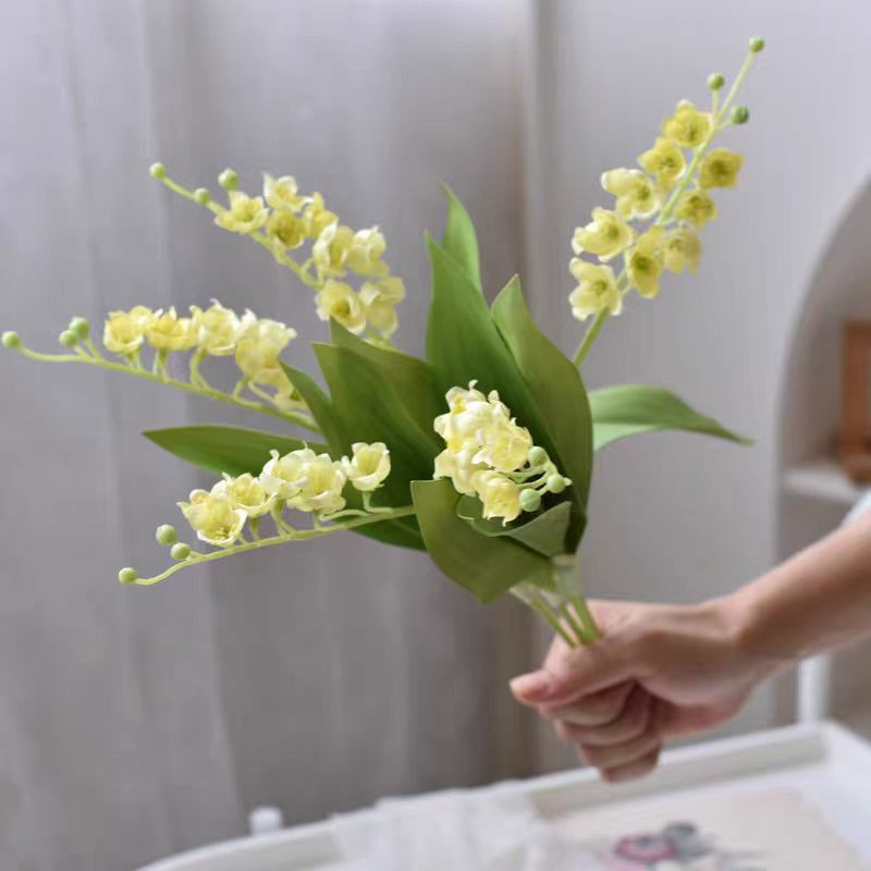 Flower bell simulación orquídea handhold flores material campanilla de viento de alta calidad flores artificiales simulación pequeño fresco ins wind arreglo floral - 4