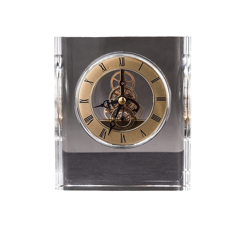 Factory direct supply of European-style crystal clocks, inlaid table clocks, table clocks, home and office handicrafts, gifts and ornaments Item Picture