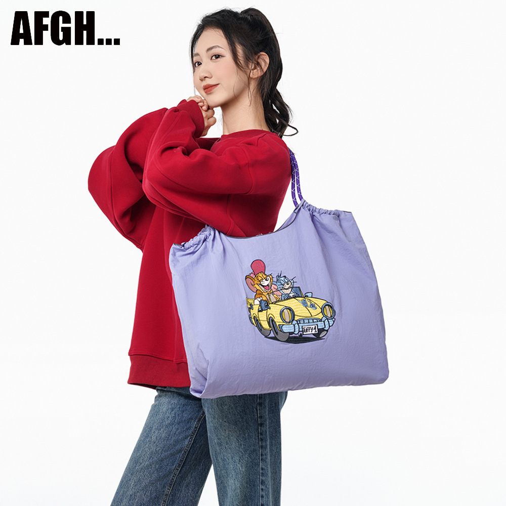 AFGH Warner officially authorized TomJerry embroidered shopping bag handbag, high-end car cat details Picture