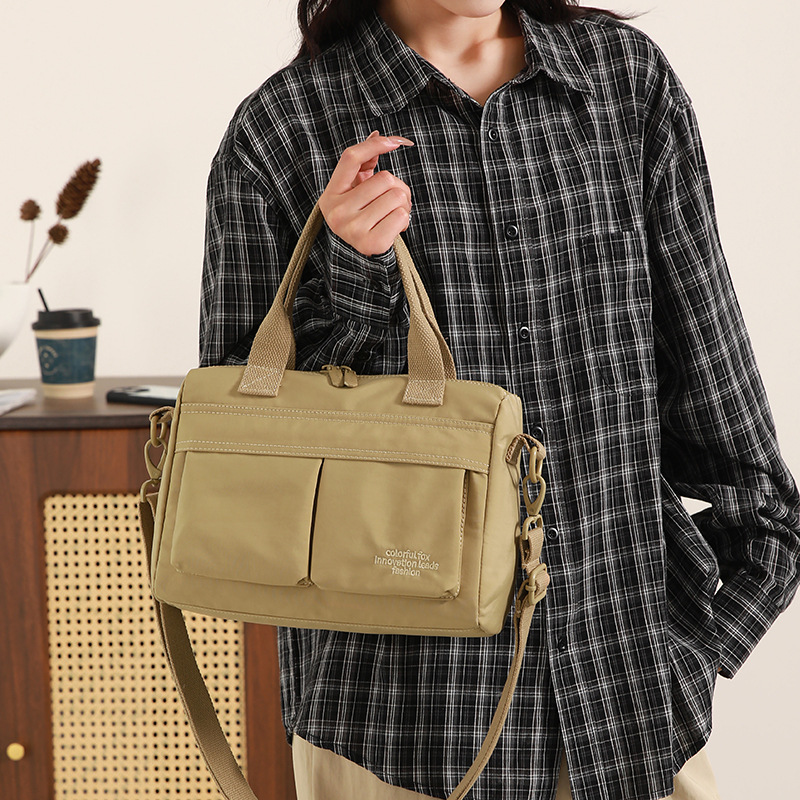 Nylon resistente al agua maletín de mano un hombro crossbody mujer multicompartimento bolsa de tela Specification image