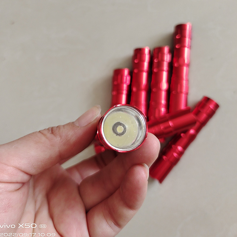 铝合金迷你强光手电家用应急照明电筒LED5号AA电池供电LED小手电细节图