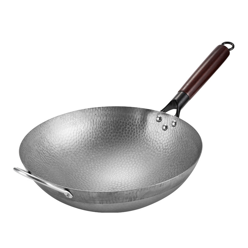 Happy valley forging fish grain iron pot old school antiadhesivo wok martillo wok sin recubrimiento cocina de inducción Item Picture