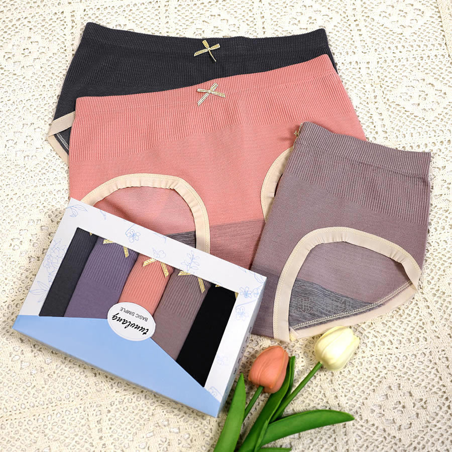 外贸无缝无痕女士内裤少女式中腰透气蝴蝶结性感舒适女生内裤批发产品图
