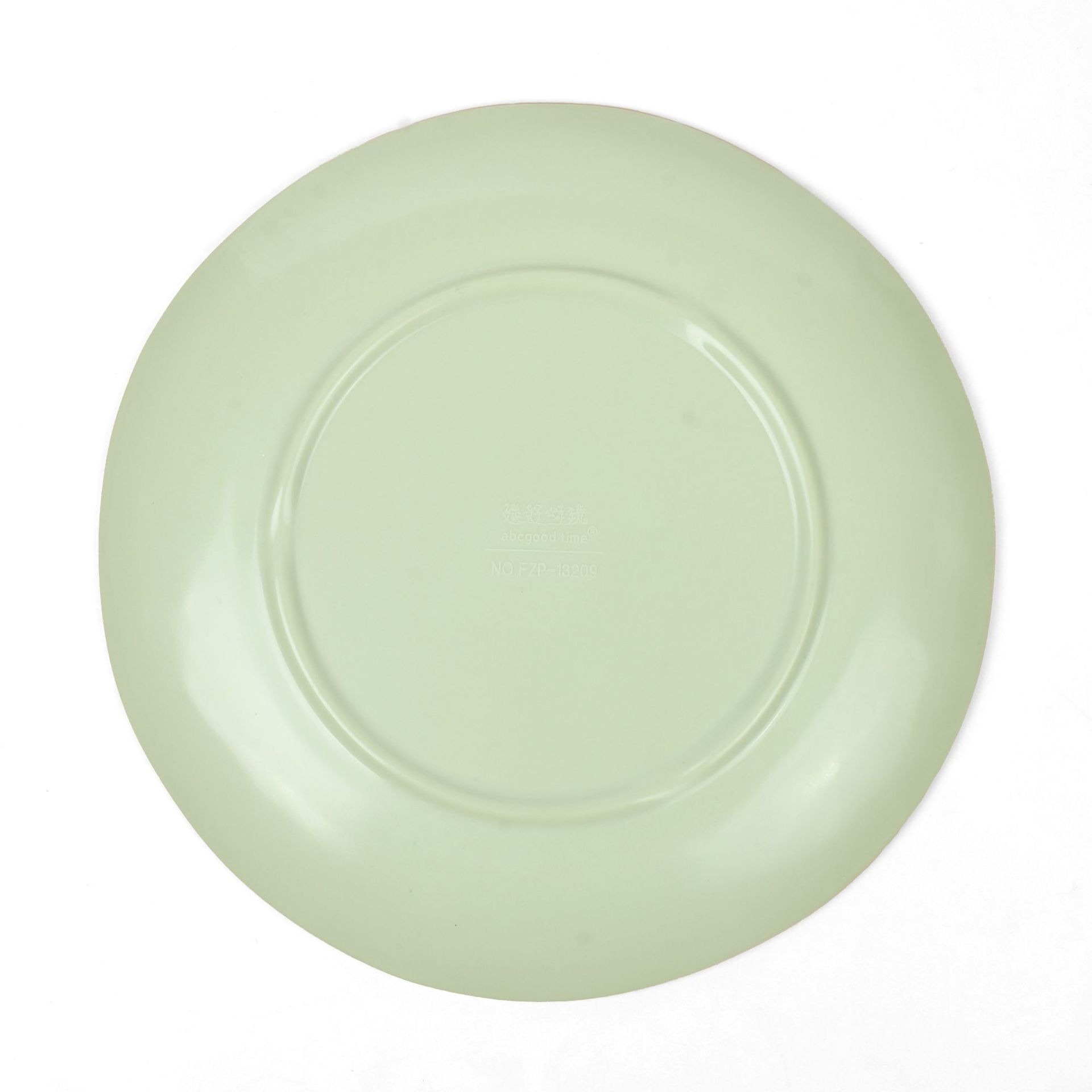 Green melamine tableware for foreign trade, round plates, large shallow plates, hotel and restaurant cold dish plates, side dish plates, manufacturer wholesale Item Picture