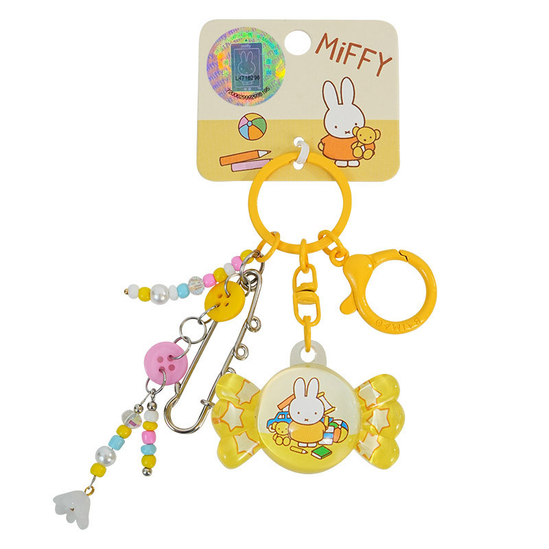 Baimao genuine Miffy Rabbit Candy Keychain Pendant, female creative diy beaded couple key chain schoolbag pendant Item Picture