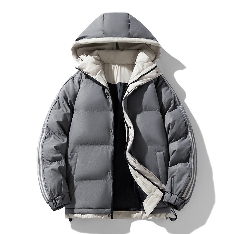 M-8XL Cross-border cotton-padded jacket for men, winter loose, waterproof, thickened cotton-padded jacket, casual and warm bread jacket, hooded cotton-padded jacket Specification image