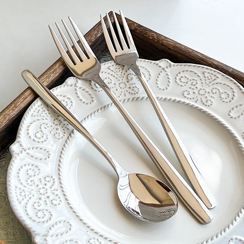 Jieyang 304 stainless steel spoon, high appearance level, long-handled large spoon, ice cream stirring, dessert small spoon, spoon details Picture