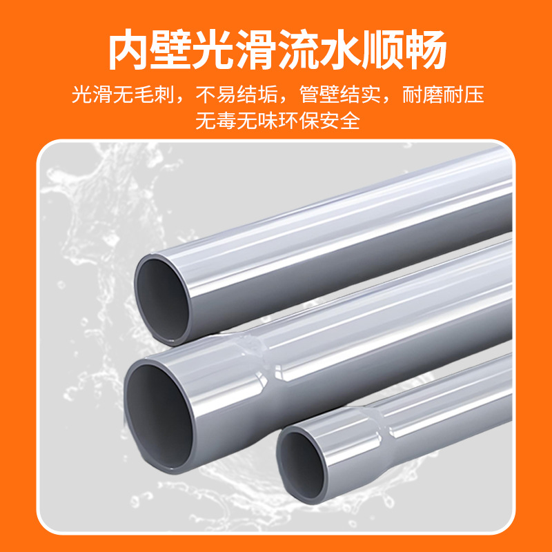 pvc water supply pipe, uPVC plastic water supply pipe for water pump, high pressure resistance, anti-freezing crack, national standard uPVC water supply pipe details Picture