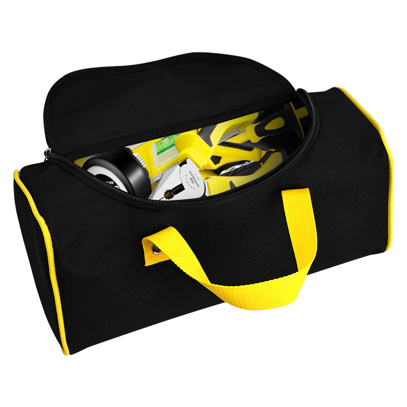 Square tool bag, portable, sturdy and durable, thickened hardware storage bag, hand-held canvas bag, waterproof, specially designed for electricians Application Scenario