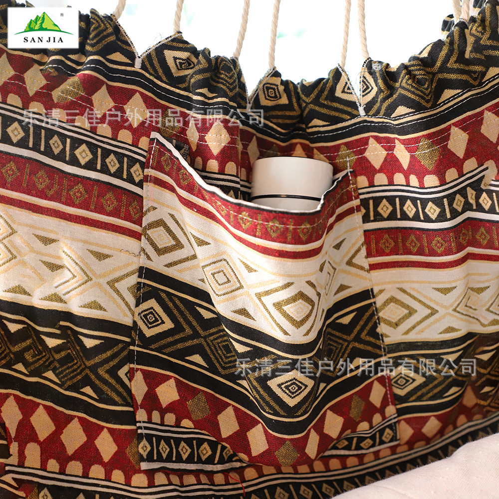 Cross-border enlarged and thickened hammocks, hanging chairs, ethnic-style home hanging chairs, adult swings, indoor lazy rocking chairs wholesale Specification image