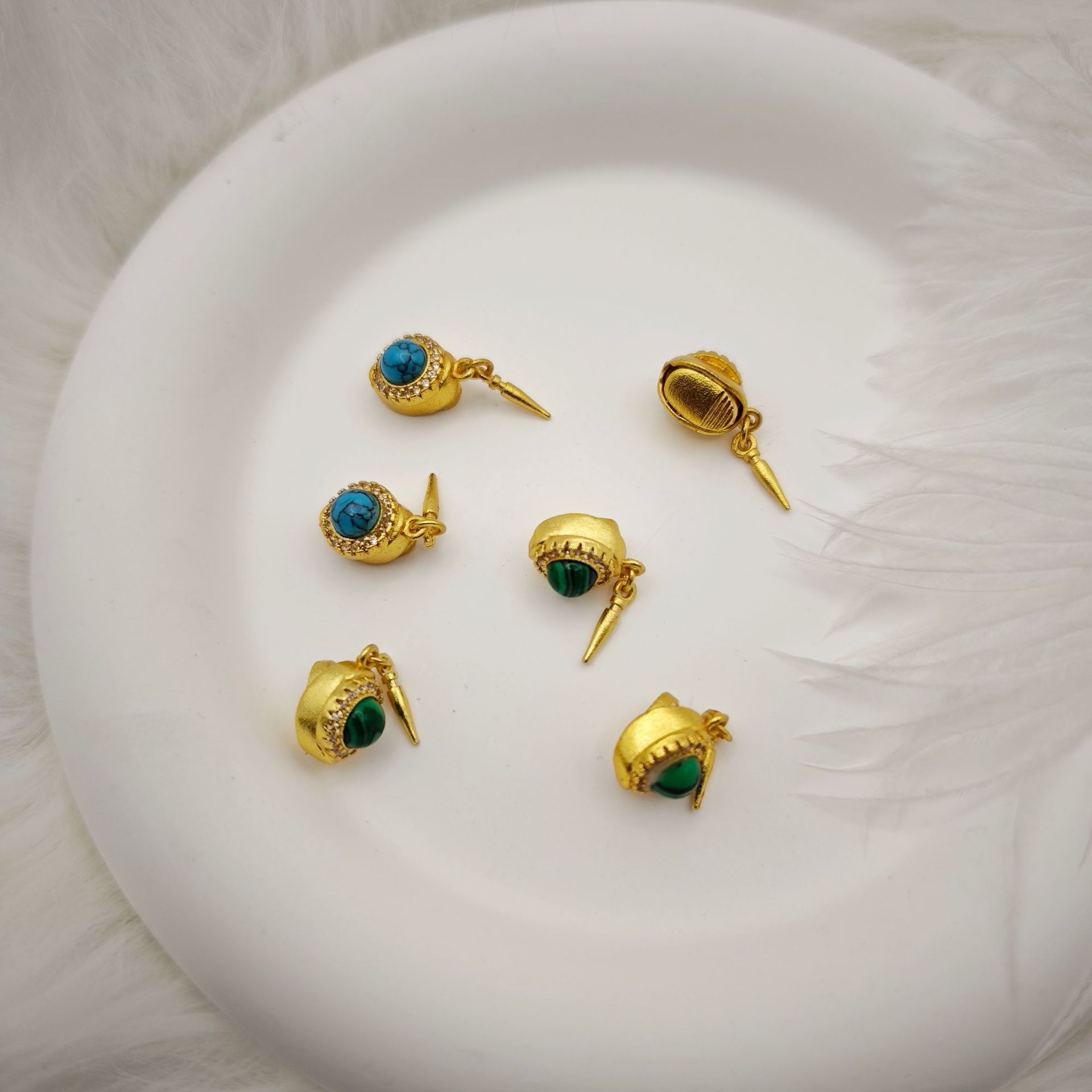 Pearl necklace, ingot clasp, sand gold, natural stone diy connecting clasp, bracelet, stick press clasp, diy accessory magic tool