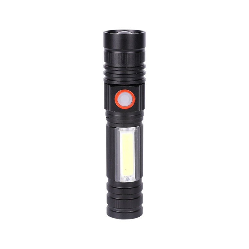 Wholesale T6 high-intensity flashlight, COB side light, aluminum alloy flashlight, outdoor telescopic zoom 18650 flashlight in stock Item Picture