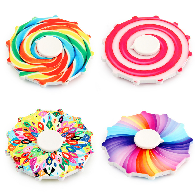 Creative colored gyroscope acrylic, dazzling fingertip gyroscope, rotating gyroscope, cool, new and unique children's stress-relieving toy Item Picture