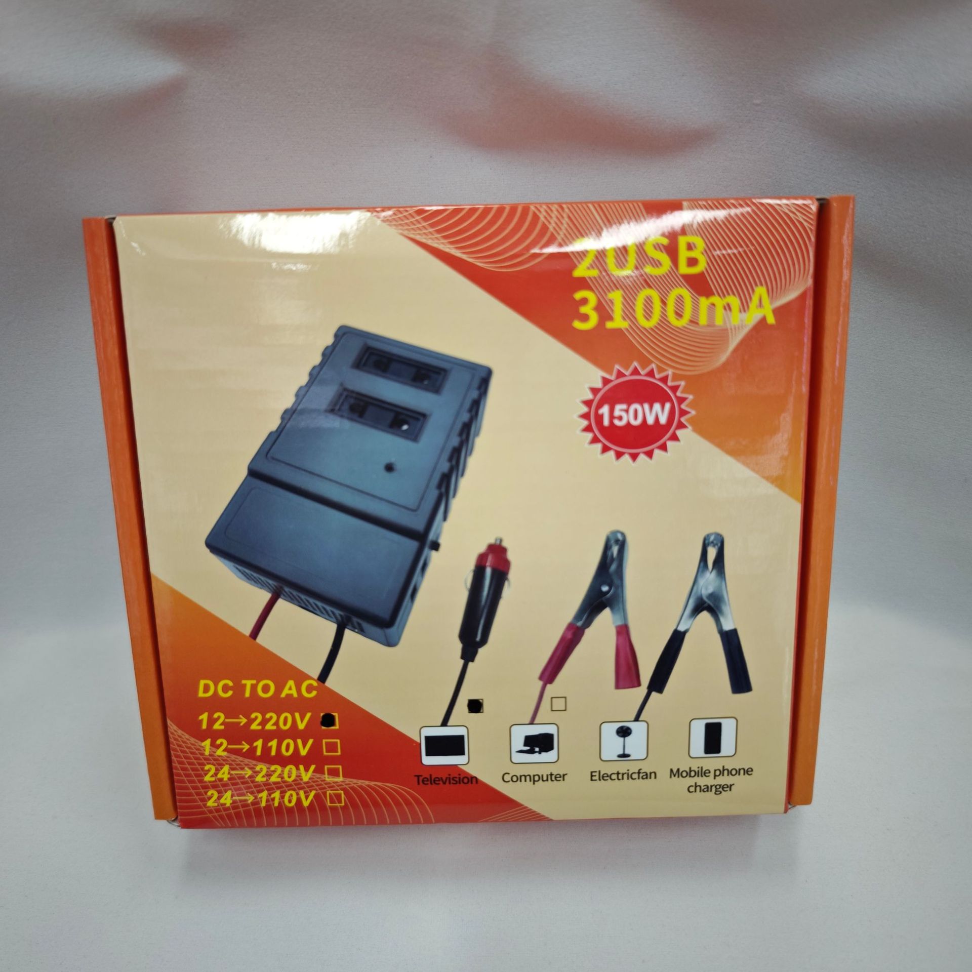 Car inverter 2USB3100MA alligator clip charger 150W inverter 12V-220V car inverter