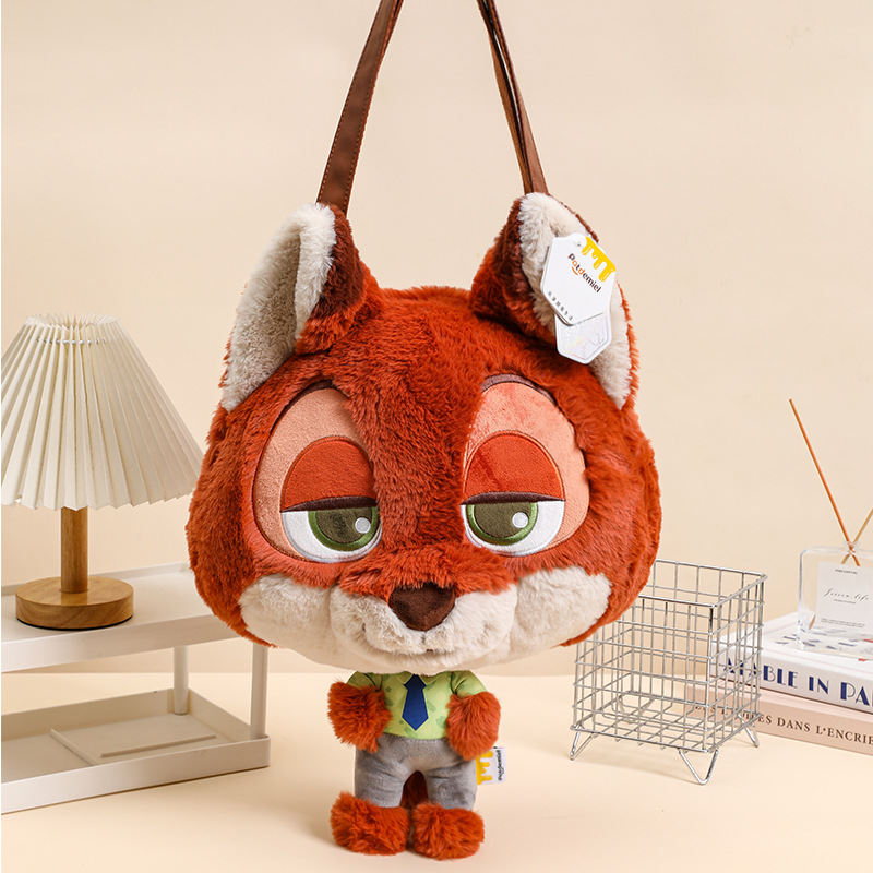 Disney officially authorized Zootopia Judy Nick cute face plush crossbody doll large capacity single-shoulder bag details Picture