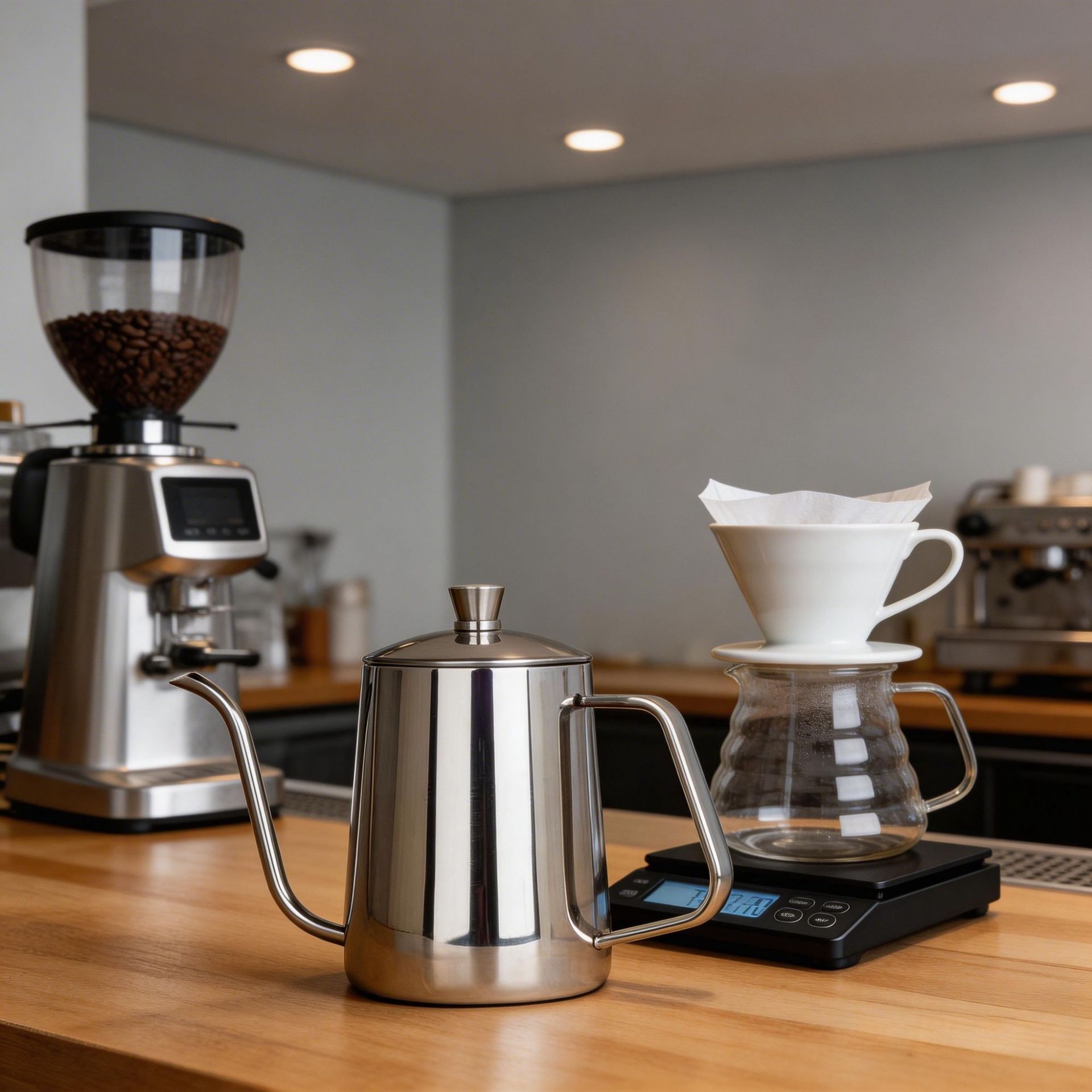 304 coffee pot, stainless steel hanging handle pot, hand-brewed pot, hand-brewed cup, narrow-mouthed pot, drip and long-spouted pot coffee utensils Specification image