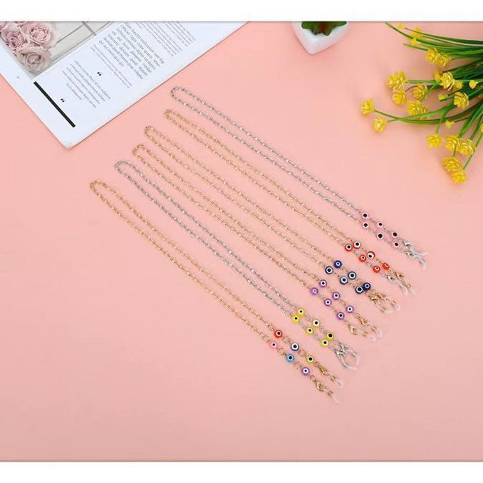 配饰时尚风眼睛复古彩色链条防丢滑口罩链眼镜链项链挂链金属链