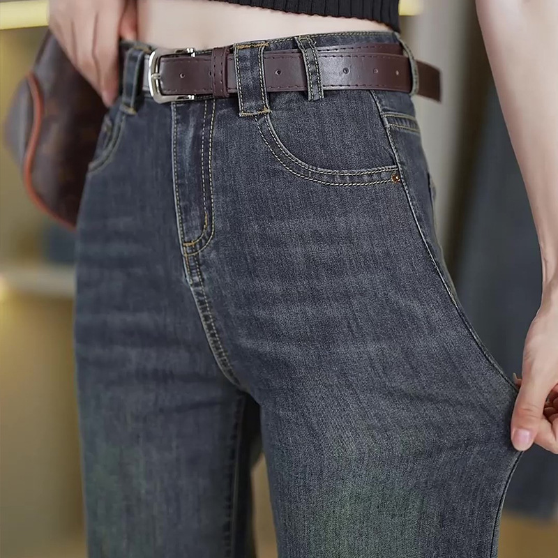 Wide-leg jeans for women 2025 Autumn new style High-waisted slimming wide-leg pants retro stretch versatile floor-length straight-leg pants Item Picture