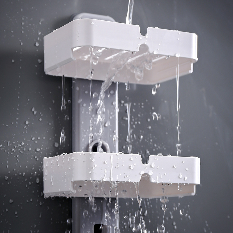 Creative no-hole soap box, traceless wall-mounted soap box, bathroom plastic soap draining rack Specification image