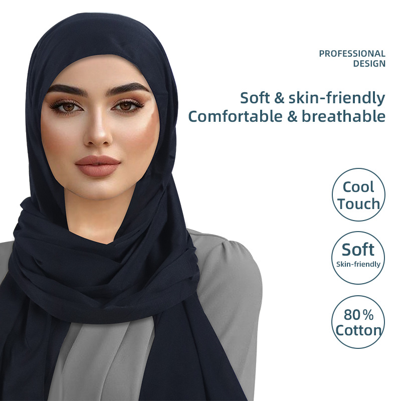 Cross-border New jersey solid color milk silk scarf, a classic and versatile women's modal long scarf, single-color headscarf Specification image
