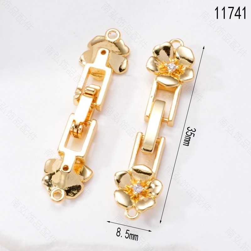 Pearl necklace buckle, square chain, camellia handcrafted end buckle, connecting buckle, mother-and-child buckle, sweater chain diy accessories details Picture