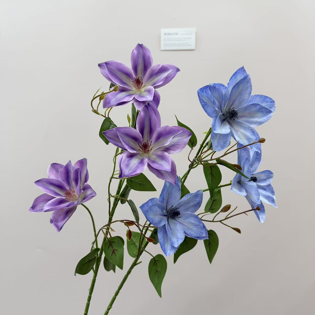 3头仿真铁线莲玉兰仿真花婚庆婚礼软装家居装饰婚礼插花跨境产品图