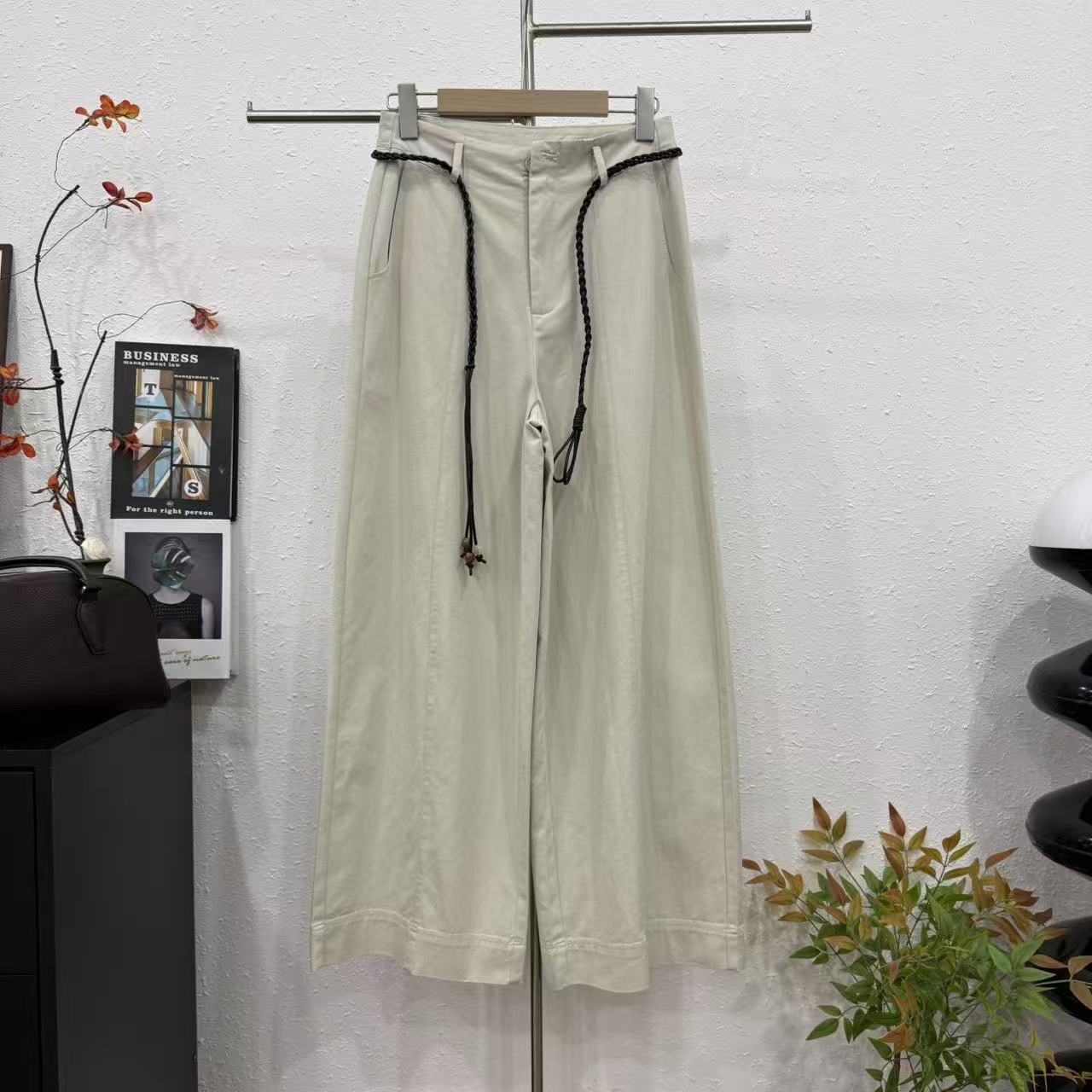 新款韩版宽松休闲裤设计感直筒慵懒风阔腿裤