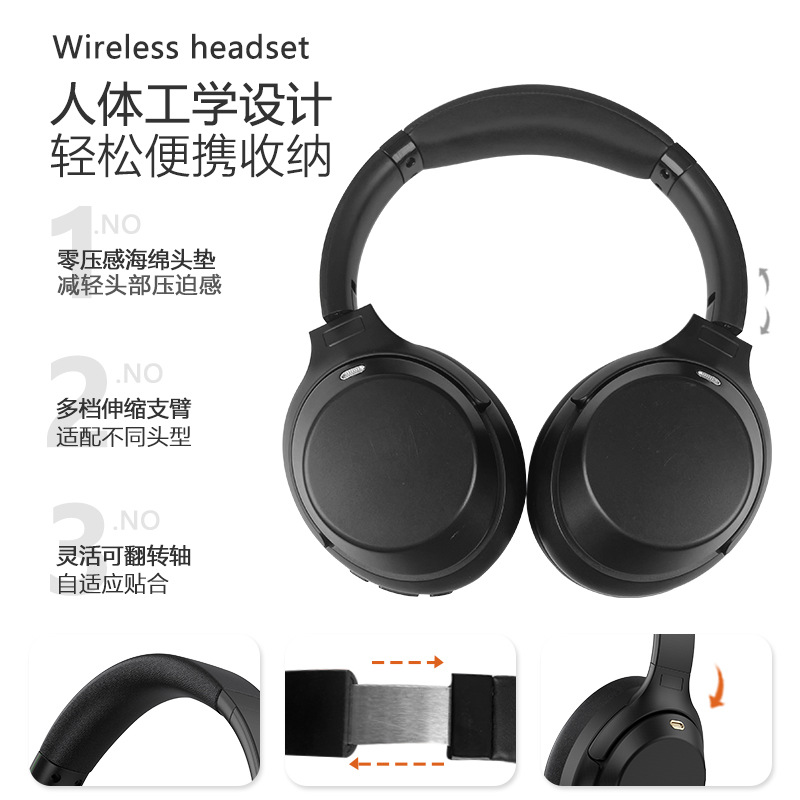 跨境爆款M4ANC主动降噪无线头戴式蓝牙耳机全包耳运动通话耳机5.4详情图2