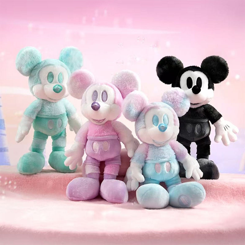 Disney official Colorful Macaron Sparkling water series Mickey Mouse plush toy figure Mickey Mouse pendant doll