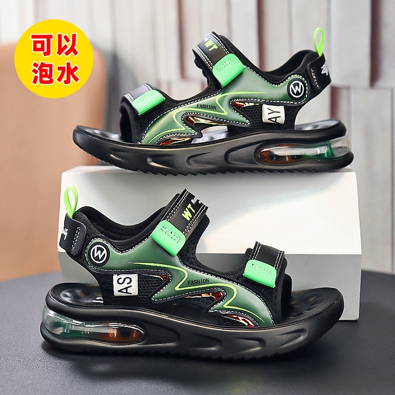 Boys' sandals 2025 New style children's sports beach shoes, large and childlike cushioned soft-soled boys' summer lightweight sandals Specification image