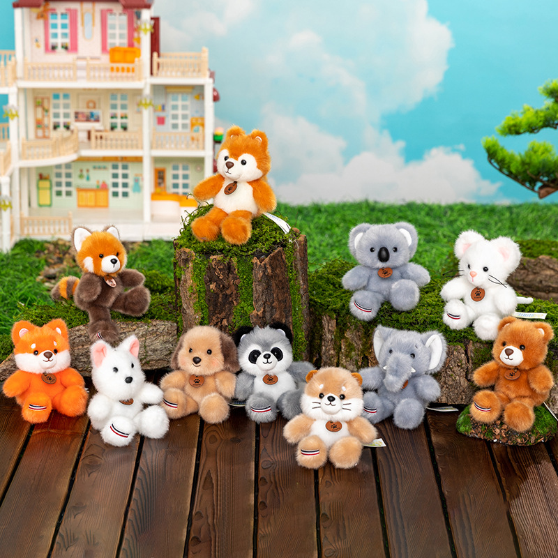 Direct sales from the plush toy pendant manufacturer. Forest animal Cute Jumping series three-flower cat and dog pendants are in stock and available for wholesale details Picture