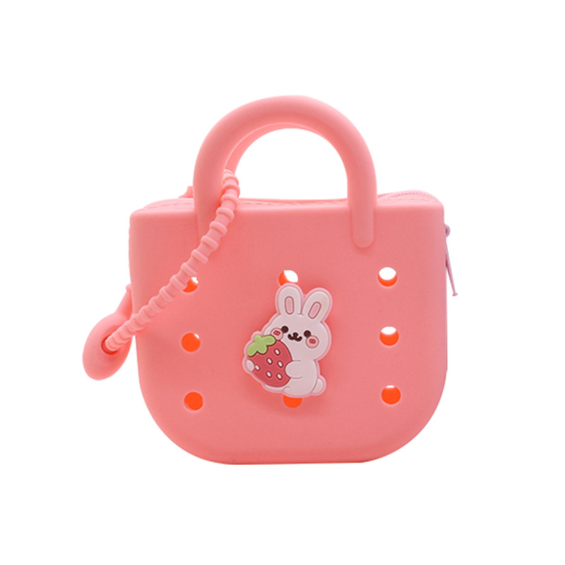 Best-selling hand-held silicone coin purse, cute beach bag, lightweight and compact new cartoon diy hole storage case Item Picture