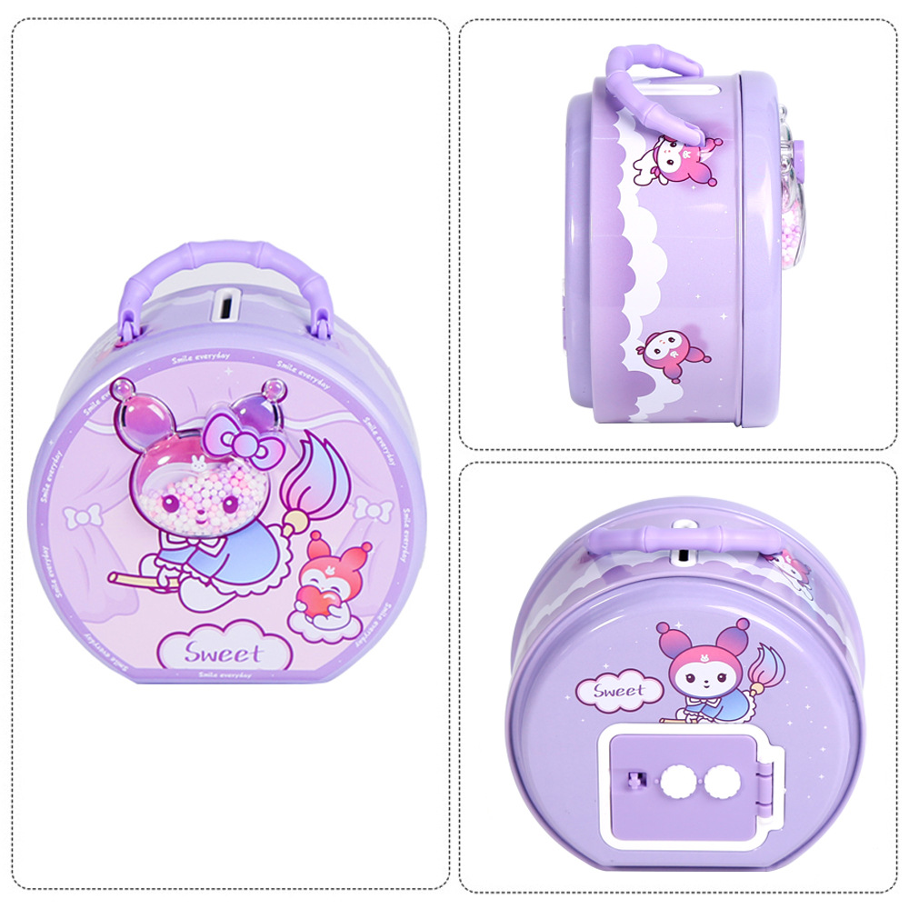 Cute cartoon lockable large-capacity piggy bank, girl's festival gift, home decoration, cross-border piggy bank Specification drawing