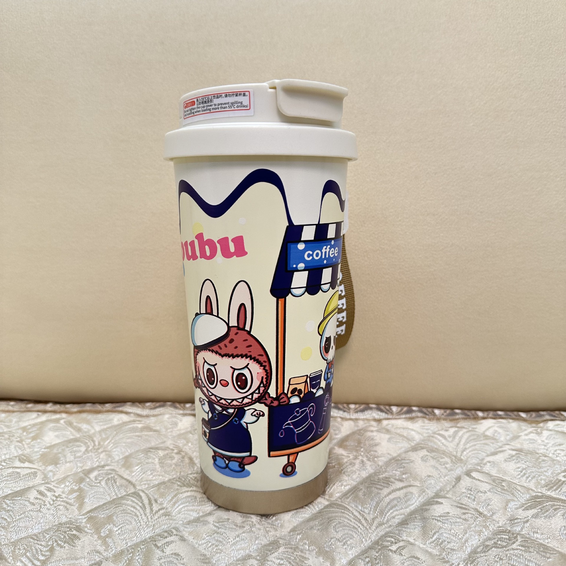 2025 Cross-border New Lily of the Valley Cup Insulated Cup, cute 3D printed pattern double-drinking straw cup water cup details Picture