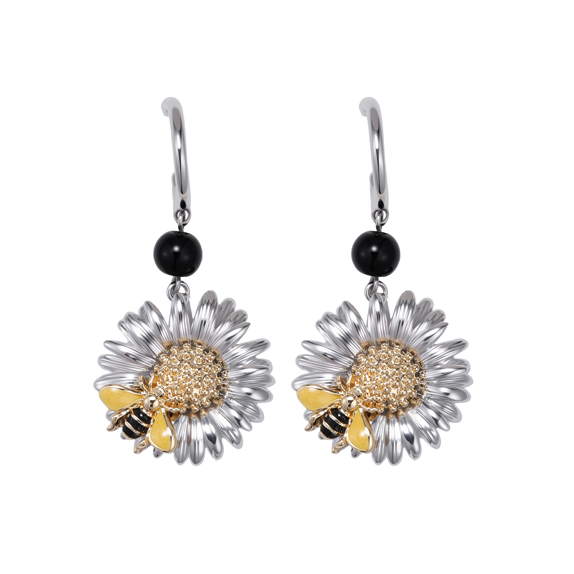 Daisy series earrings, original design for women, sweet and fashionable, original design, high-end and exquisite, 925 silver needle earrings Item Picture