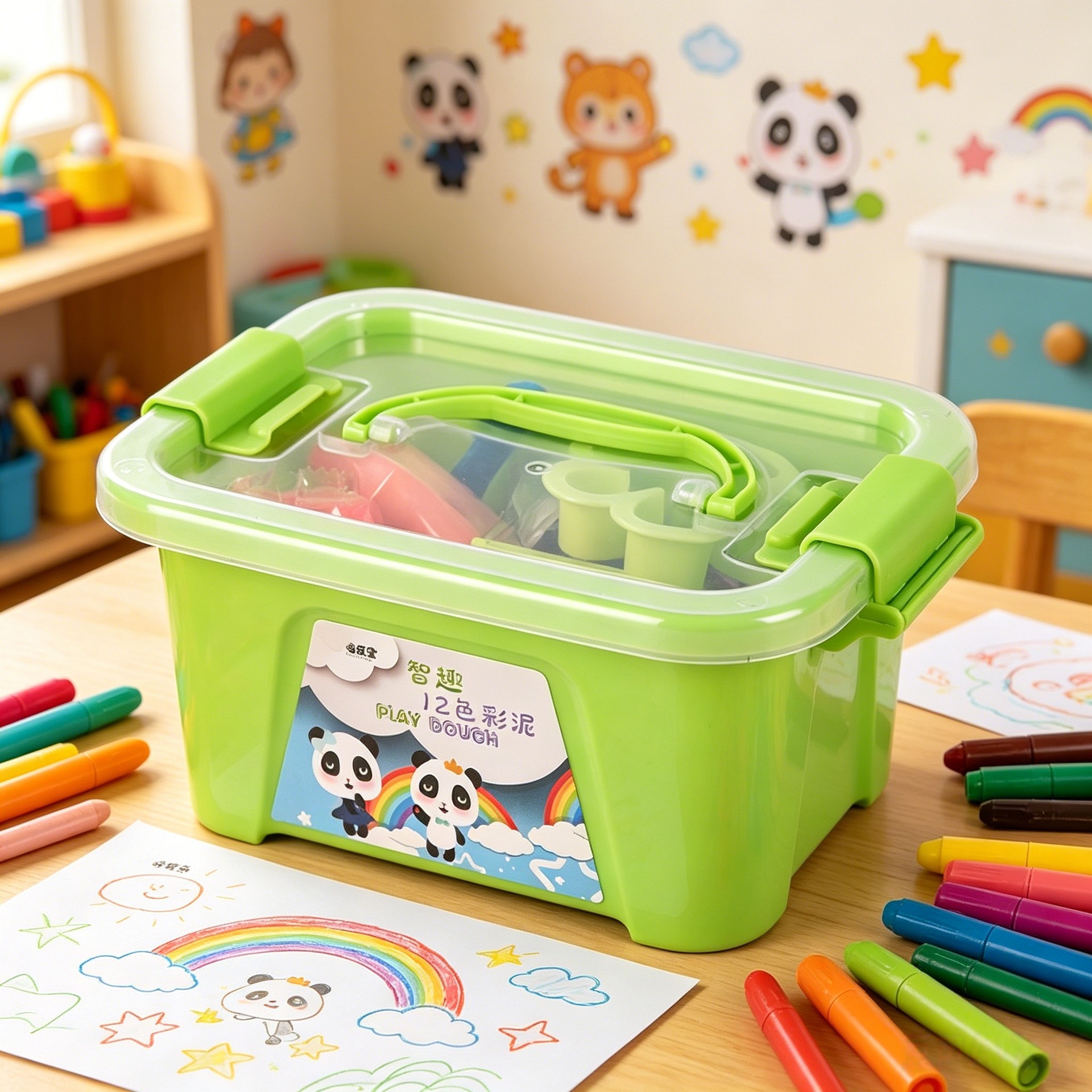Peilebao Clay Factory Direct sales 12-color plasticine for you, tool box, non-sticky colored clay, stress-relieving diy toys Specification image
