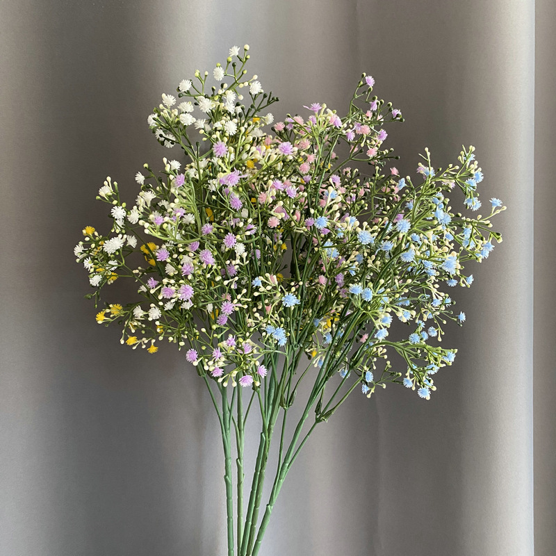 仿真花DIY发饰配件/假花/5朵塑膠花/仿真花/假花批发产品图